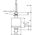 Gems Sensors Vertical, Horizontal Float Switch with 1 m Cable, Relay Output, Brass Housing, 220 V AC Max, 200 V DC 011-1900