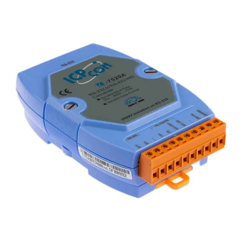 ICP DAS USA RS485, RS422, RS232 Ethernet Media Converter Half Duplex Full Duplex 1.2 km I-7520A