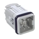EPIC Heavy Duty Power Connector 4 Way 10A 250V M25 Thread Base with Inserts x 2 H-A Series 10423500+10431000+10432000+194