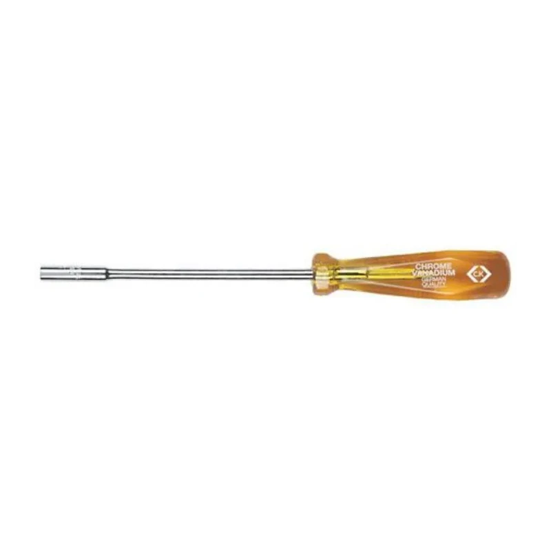 CK Hexagon Nut Driver 8 mm Tip, 225 mm Blade Length, 310 mm Overall Length, Alloy Steel Blade, Acetate Handle T4334M 08
