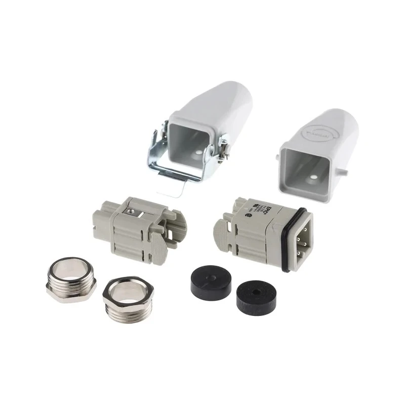 EPIC Heavy Duty Power Connector 3 Way 10A 600V with Inserts x 2 and Hood 10420000+10421000+19426000+194
