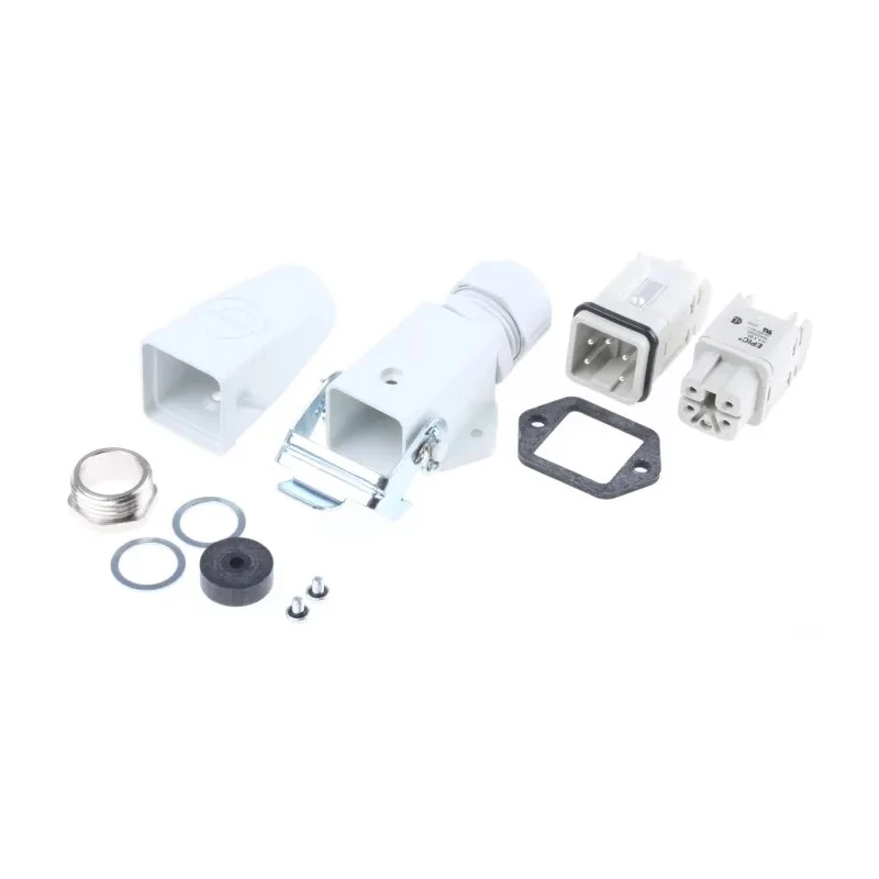 EPIC Heavy Duty Power Connector Kit, 4 Way, 10A, 250V, Series H-A, Base, Inserts x 2, Gland 10431000+10432000+19421900+194