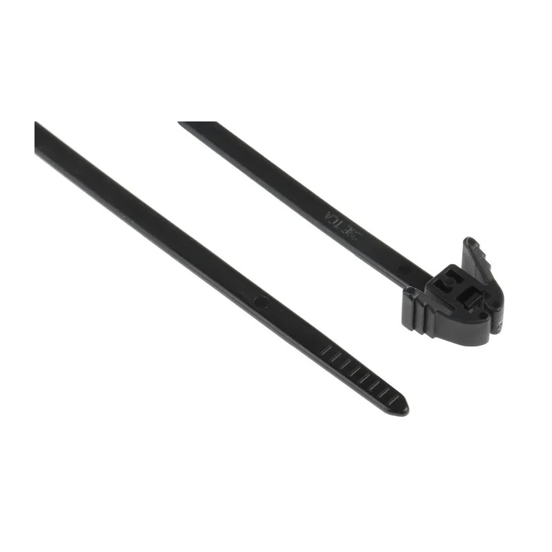 HellermannTyton Releasable Cable Tie, Black Polyamide 66, 200 mm Length x 4.7 mm Width, Tensile 115-40200 REZ200-PA66-BK