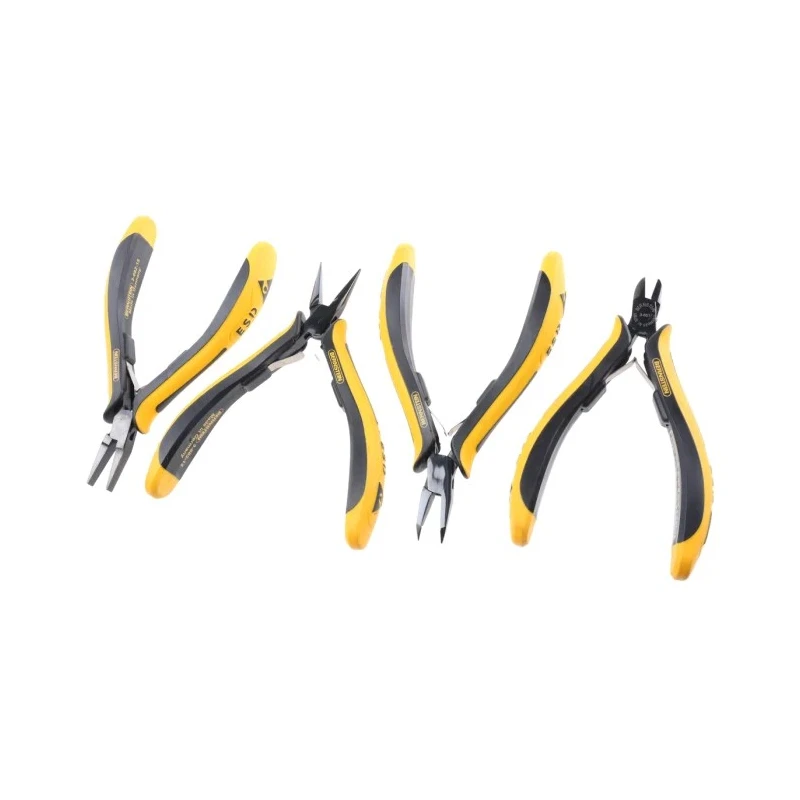 Bernstein 4-Piece Euroline-Conductive Set of Plier, Cutters, Flat Nose Pliers, Long Nose Pliers 3-680