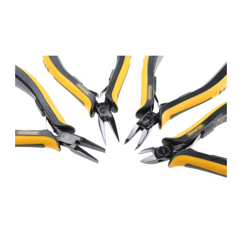 Bernstein 4-Piece Euroline-Conductive Set of Plier, Cutters, Flat Nose Pliers, Long Nose Pliers 3-680