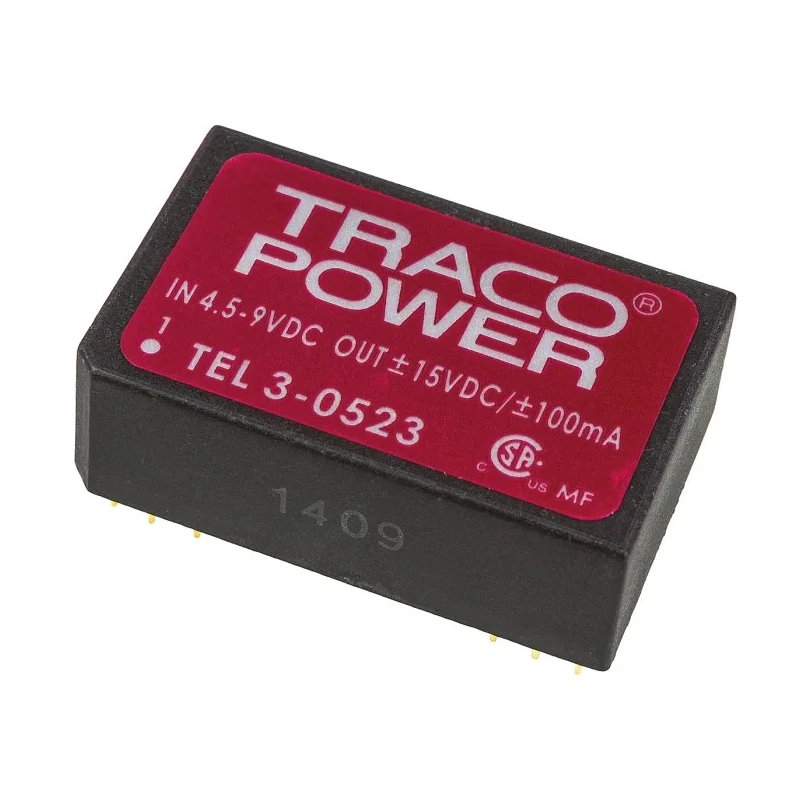 TRACOPOWER DC/DC Converter PCB Mount ±15V Output, 3W Power, 9V dc Input, 100 mA Output Current TEL 3-0523