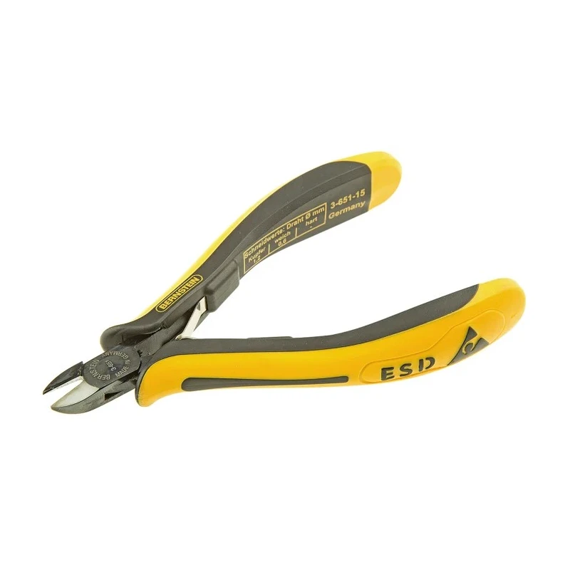 Bernstein ESD Safe Flush Cable Cutter 120mm Overall Length 10mm Jaw Length 1.2mm Capacity 3-651-15