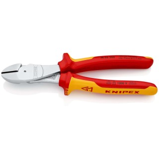 Knipex VDE 1000V Approved Diagonal Side Cutter, Bi-Metal Handle, 200mm 74 06 200