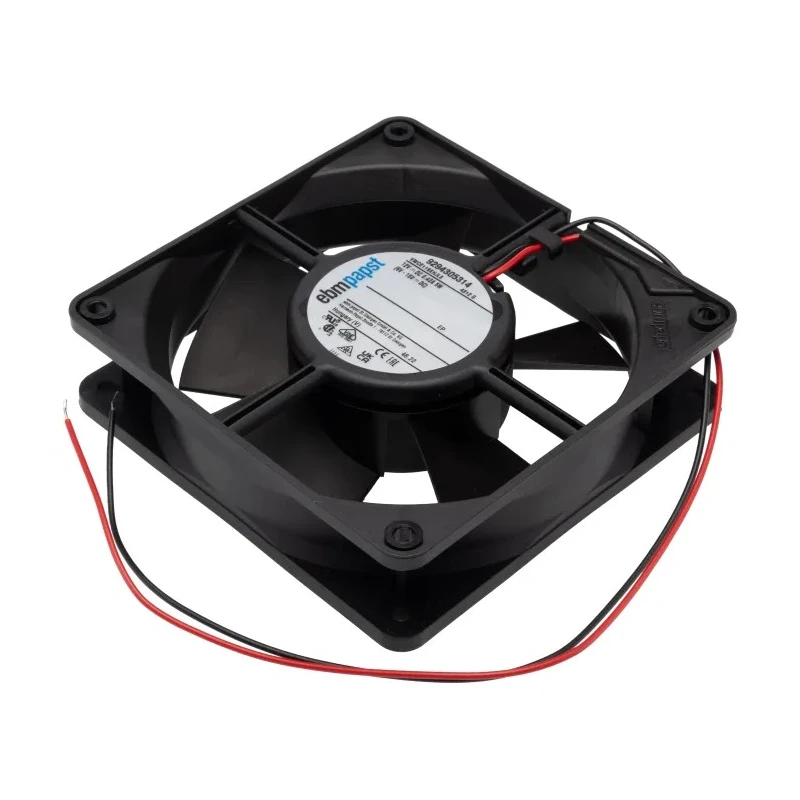 ebm-papst 4300 Series Axial Fan 12V DC 5W 170 m³/h Air Flow IP68 Sleeve Bearing 119 mm x 119 mm x 32 mm 