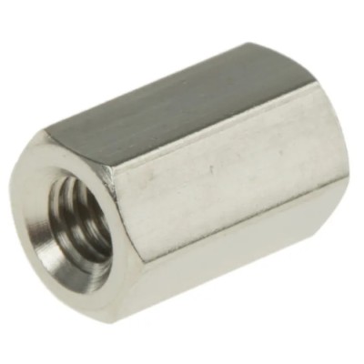 Essentra Standoff M3, 8 mm Body, Brass, Hex Shape, Nickel Finish 301308040050