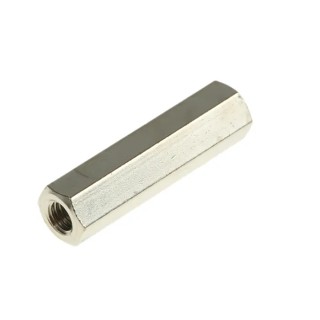 Essentra Hex Standoff Brass M3 Thread Size Female/Female 20 mm Length Nickel Finish 301320040050