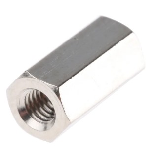 Essentra Brass Hexagonal Standoff M3 Thread Size, 10 mm Length, Nickel Finish 301310040050