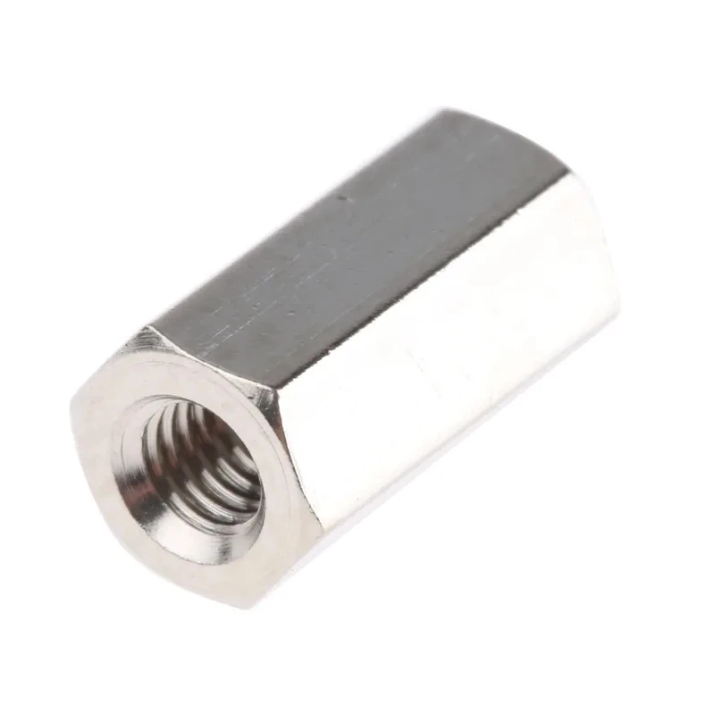 Essentra Brass Hexagonal Standoff M3 Thread Size, 10 mm Length, Nickel Finish 301310040050