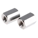 Essentra Brass Hex Standoff M4 Thread Size, 10 mm Length, Nickel Finish 301410040050