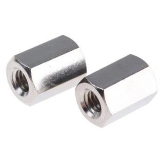 Essentra Brass Hex Standoff M4 Thread Size, 10 mm Length, Nickel Finish 301410040050