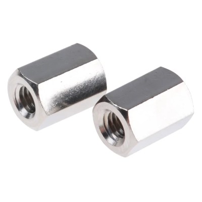Essentra Brass Hex Standoff M4 Thread Size, 10 mm Length, Nickel Finish 301410040050