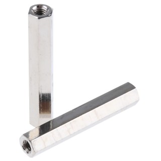 Essentra Brass Hexagonal Standoff M3, 30 mm Body, Female/Female Thread, Nickel Finish 301330040050