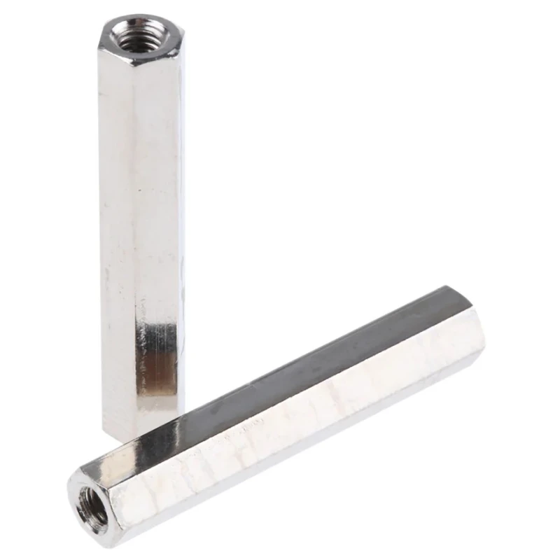 Essentra Brass Hexagonal Standoff M3, 30 mm Body, Female/Female Thread, Nickel Finish 301330040050