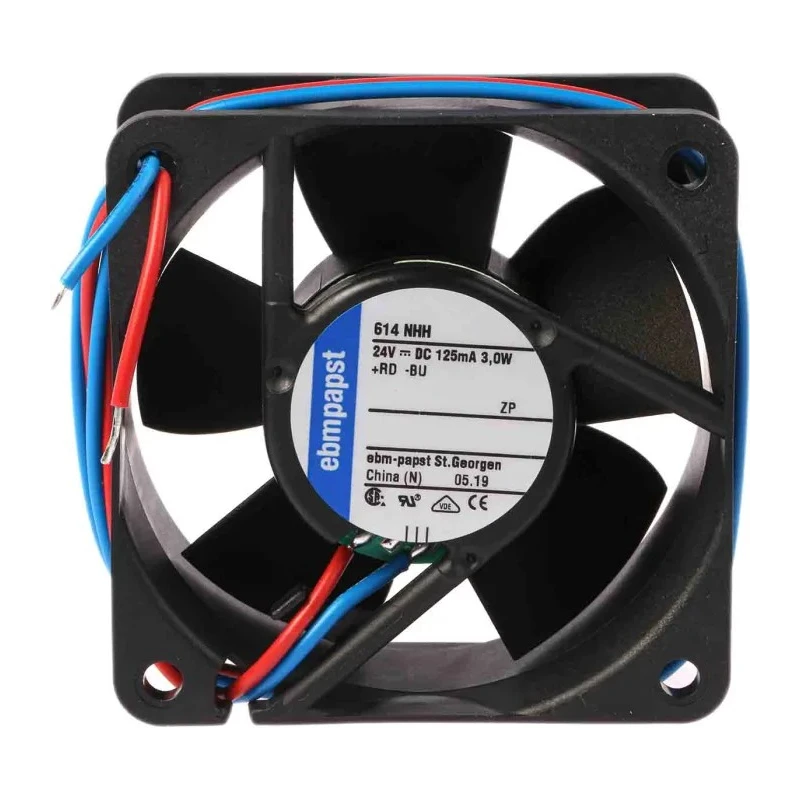 ebm-papst 600 N Series Axial Fan 24V DC 2.9W 56 m³/h 6850 RPM Ball Bearing 60 mm 614NHH
