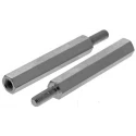 Essentra M3 Standoff, 30 mm Body Length, 8 mm Stud, Brass, Nickel Plated Finish 304330040050