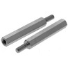 Essentra M3 Standoff, 30 mm Body Length, 8 mm Stud, Brass, Nickel Plated Finish 304330040050