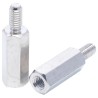 Essentra Brass M4 Hex Standoff, 18 mm Body Length, 8 mm Stud Length, Nickel Finish 304418040050