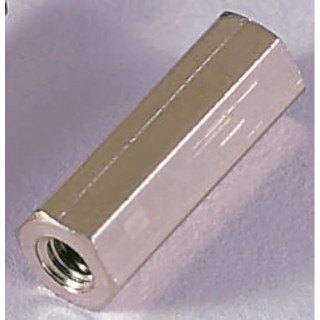 Essentra Brass Hexagonal Female/Female Standoff M4, 12 mm Length, Nickel Finish 301412040050