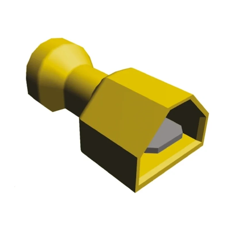 RS PRO Ultra-Fast .250 Yellow Insulated Male Spade Connector Crimp 6.3 x 0.8 mm Tab Size 12 AWG to 10 AWG 4-521098-2
