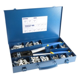 TE Connectivity Klauke Tubular Ring Terminal Assorted Box with Tubular Lugs and Crimping Tool Kit SK65B