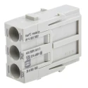 Harting Heavy Duty Power Connector Module 40A 500V 3 Contacts Male Cable Mount Polycarbonate Contact 09140033002