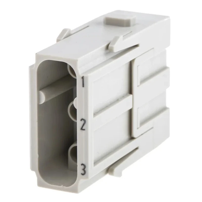 Harting Heavy Duty Power Connector Module 40A 500V 3 Contacts Male Cable Mount Polycarbonate Contact 09140033002