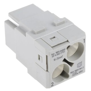 HARTING Heavy Duty Power Connector Module 100A HAN Modular Series Female 2 Contacts 1kV 09140022753