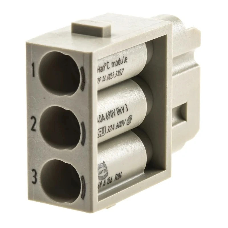 HARTING Heavy Duty Power Connector Module, 40A Current Rating, HAN Modular Series Female 3 Contacts 09140033102
