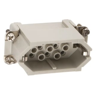 EPIC Heavy Duty Power Connector Insert, 10A Current Rating, 15 Contacts, Cable Mount, Silver Plated Copper Alloy 11.2550