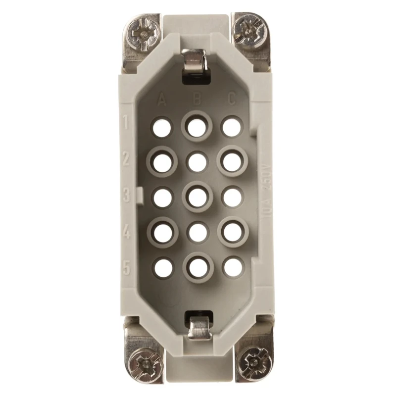 EPIC Heavy Duty Power Connector Insert, 10A Current Rating, 15 Contacts, Cable Mount, Silver Plated Copper Alloy 11.2550
