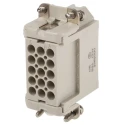 EPIC Heavy Duty Power Connector Insert, 10A Current Rating, 15 Contacts, Cable Mount, Silver Plated Copper Alloy 11.2550
