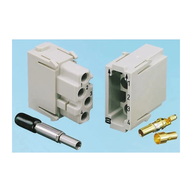 HARTING Han Coaxial Male Coaxial Contact 50A Copper Alloy Gold Plating for Heavy Duty Power Connector 09140006121