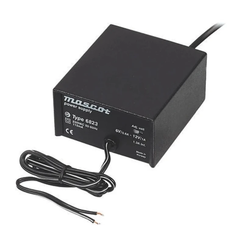 Mascot AC/DC Adapter 12 & 18W Regulated DC Output 6V 1A Metal Case 230-264V AC Input 6823000124