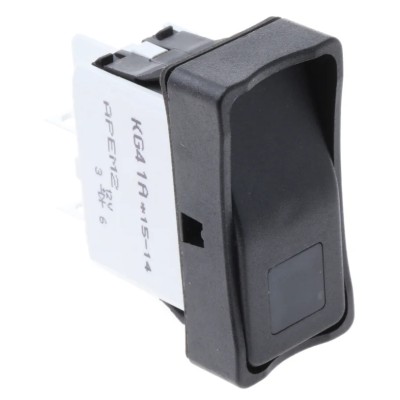 APEM Illuminated DPST On-Off On-Off Rocker Switch Panel 15A, 24V DC, 250V AC Thermoplastic Housing IP65 KG412A2XEA26X3