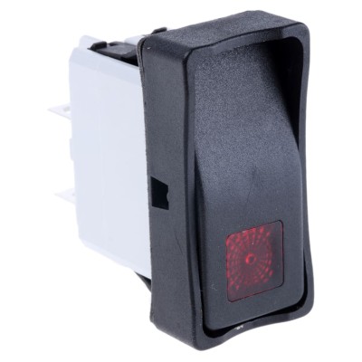 APEM Illuminated DPST On-Off On-Off Rocker Switch Panel, Thermoplastic Housing, IP65, 15A, 24V DC, 250V AC KG412A2XDA26X6