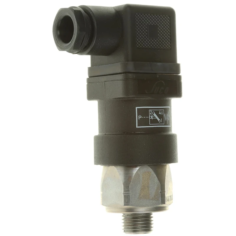 Suco 0184 Series Industrial Pressure Sensor Relay Output 10bar-100bar 250V Zinc Plated Steel Housing 0184461031012
