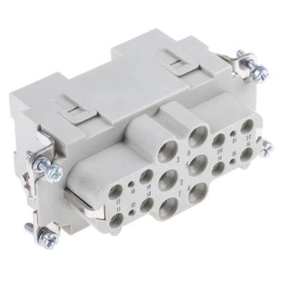 HARTING Heavy Duty Power Connector Insert 40A 690V Han-Com Series Female 18 Contacts 09380182701