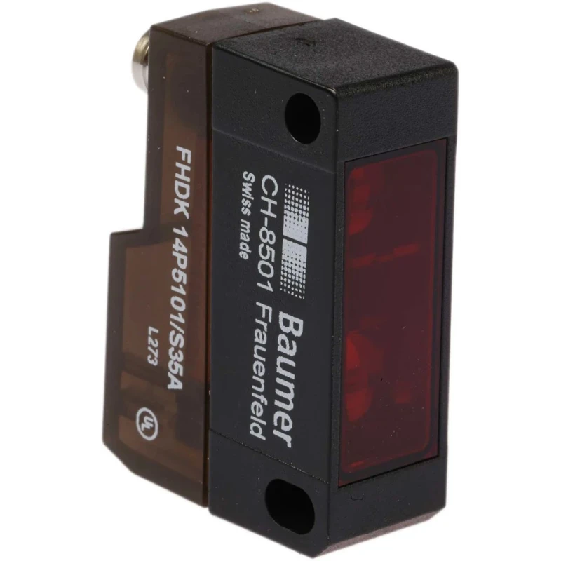 Baumer Diffuse Photoelectric Sensor Block Sensor 20 mm to 350 mm Detection Range, PNP Output, IP67 FHDK 14P5101/S35A