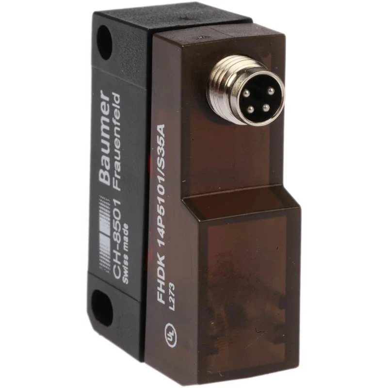Baumer Diffuse Photoelectric Sensor Block Sensor 20 mm to 350 mm Detection Range, PNP Output, IP67 FHDK 14P5101/S35A