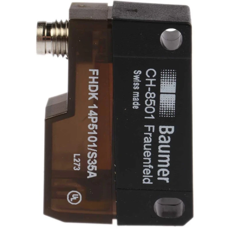 Baumer Diffuse Photoelectric Sensor Block Sensor 20 mm to 350 mm Detection Range, PNP Output, IP67 FHDK 14P5101/S35A