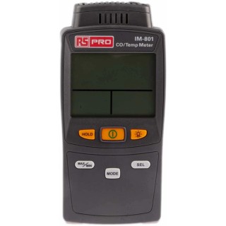 RS PRO Handheld Gas Detector for Carbon Monoxide Detection, EN, LCD Backlight, Battery Powered, IM-801