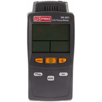 RS PRO Handheld Gas Detector for Carbon Monoxide Detection, EN, LCD Backlight, Battery Powered, IM-801