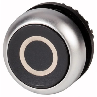 Eaton Black Momentary Push Button Head RMQ Titan M22 Series, 22 mm Cutout Diameter, IP69K 78635775 M22-D-S-X0+M22-A
