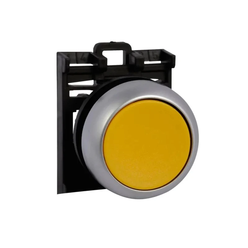 Eaton RMQ Titan M22 Series Yellow Maintained Push Button Head 22 mm Cutout IP69K 78635782 M22-DR-Y+M22-A
