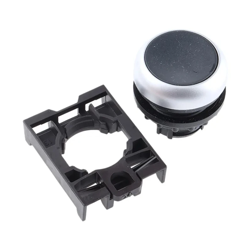 Eaton RMQ Titan M22 Series Black Maintained Push Button Head 22 mm Cutout Diameter Plastic Button 78635778 M22-DR-S+M22-A